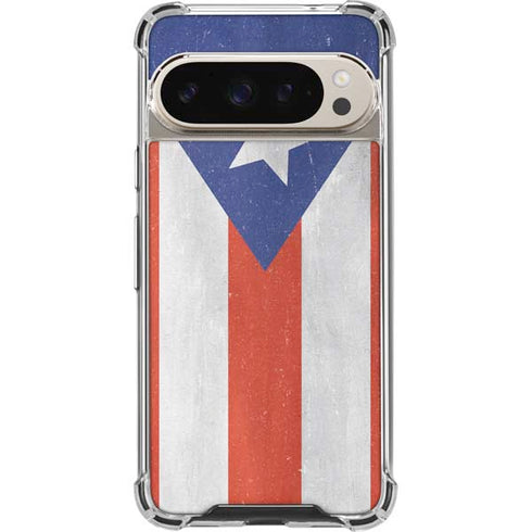 Puerto Rico Flag Distressed Pixel 9/9 Pro Clear Case